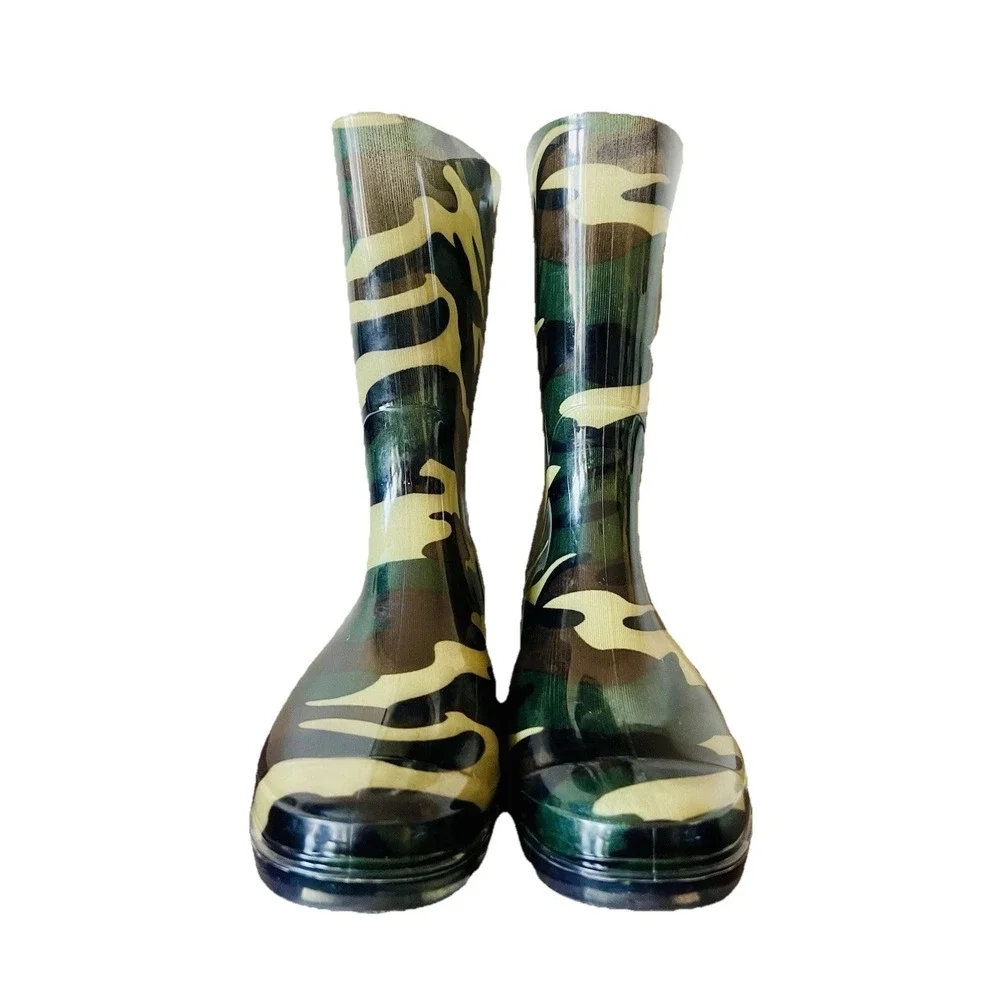 Corkys Womens Camouflage Rain Boots Green Camo Waterproof Mid Calf Size‎ 7